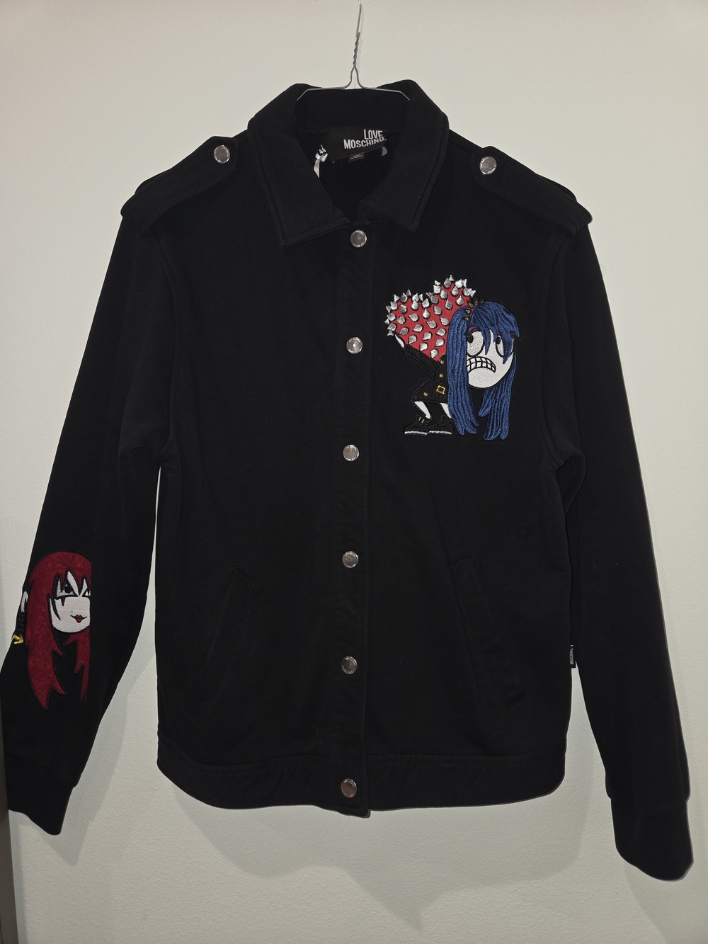 Love Moschino  Black Embroidered Cartoon Jacket